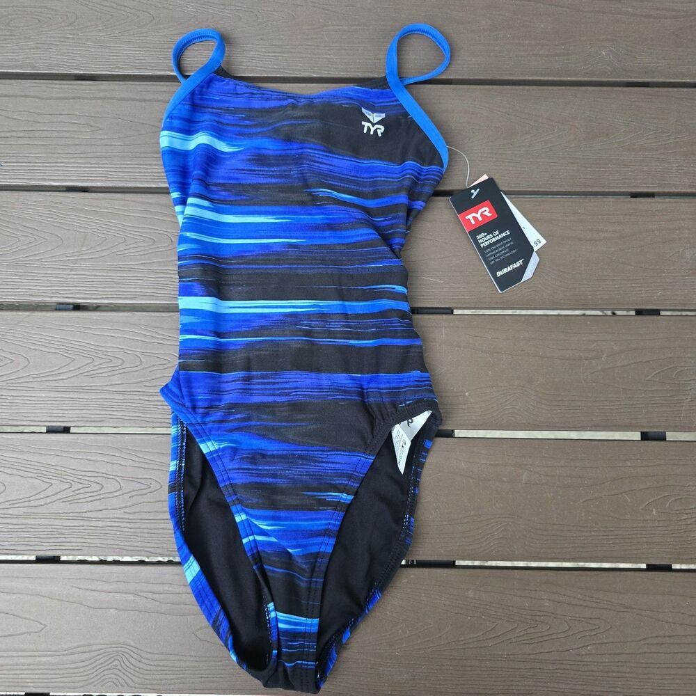 TYR DuraFast Elite Lumen Cutoutfit 1 Pc Swim Multicolor Youth Girl Sz 24 New